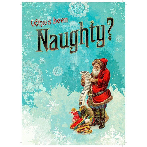 Colorful Christmas VI-Naughty White Modern Wood Framed Art Print by Duirwaigh