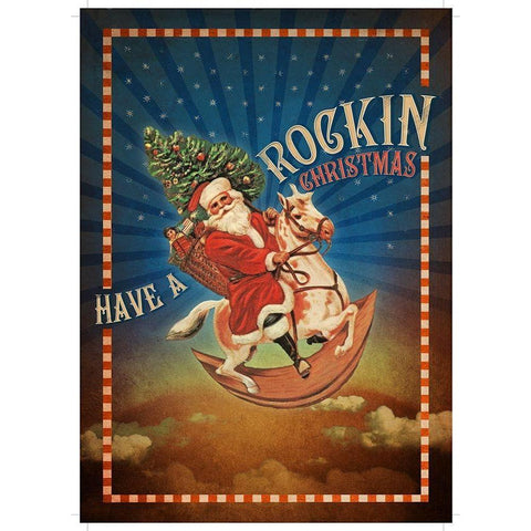 Colorful Christmas IX-Rockin White Modern Wood Framed Art Print by Duirwaigh