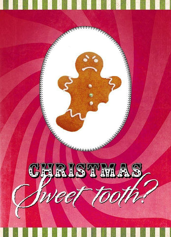 Colorful Christmas X-Sweet Tooth White Modern Wood Framed Art Print with Double Matting by Duirwaigh