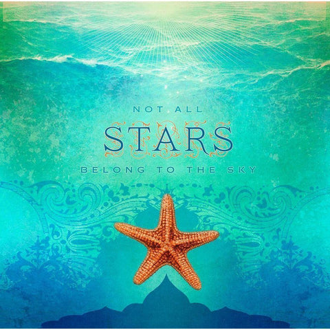 Living  Out Loud I-Stars Gold Ornate Wood Framed Art Print with Double Matting by Duirwaigh