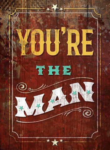 Sassy  Sentiment V-The Man Black Ornate Wood Framed Art Print with Double Matting by Duirwaigh