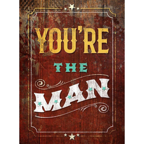 Sassy  Sentiment V-The Man Black Modern Wood Framed Art Print with Double Matting by Duirwaigh