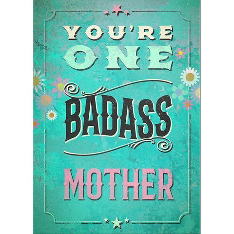 Sassy  Sentiment VI-Mother White Modern Wood Framed Art Print by Duirwaigh