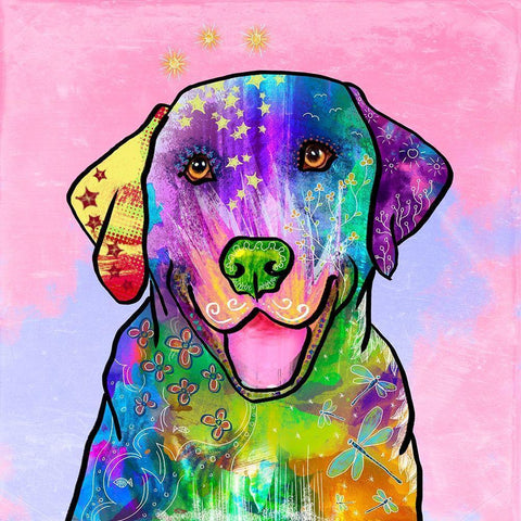 Colorful  Pets IV White Modern Wood Framed Art Print by Duirwaigh