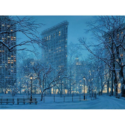 Winter  Icon Black Modern Wood Framed Art Print with Double Matting by Lushpin, E.