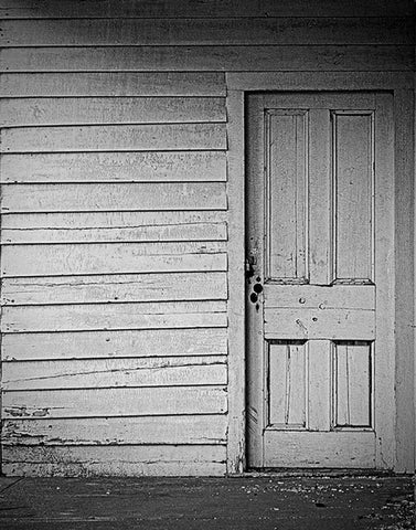 Behind  Closed Doors White Modern Wood Framed Art Print with Double Matting by Manelis, Jessica