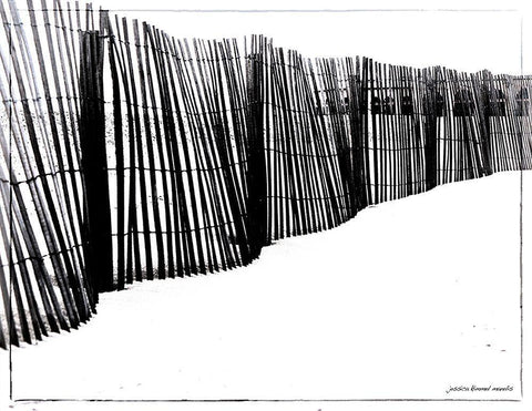 Fences  Make Good Neighbors Black Ornate Wood Framed Art Print with Double Matting by Manelis, Jessica