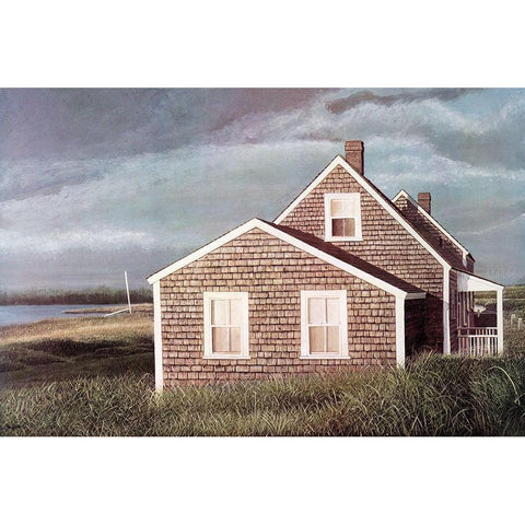 Crooked  House Gold Ornate Wood Framed Art Print with Double Matting by Mielko, Tom