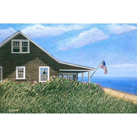 Ocean  View Gold Ornate Wood Framed Art Print with Double Matting by Mielko, Tom