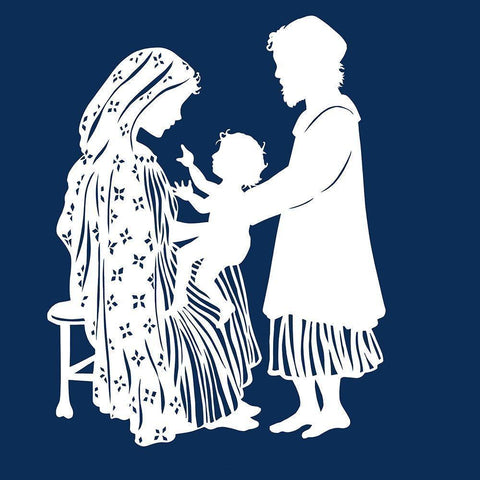 Holy Family White Modern Wood Framed Art Print by Sowell, Sharyn