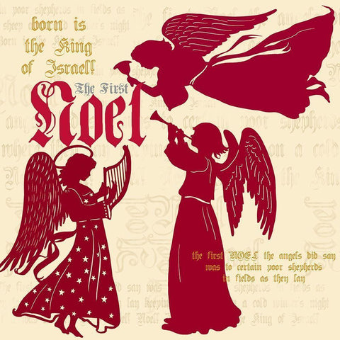 First Noel White Modern Wood Framed Art Print by Sowell, Sharyn