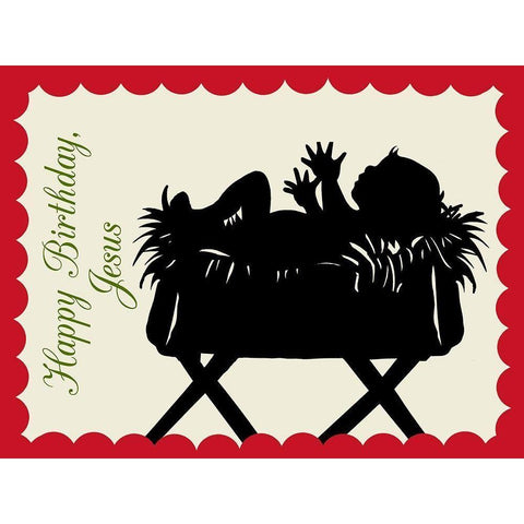 Nativity Child Black Modern Wood Framed Art Print by Sowell, Sharyn