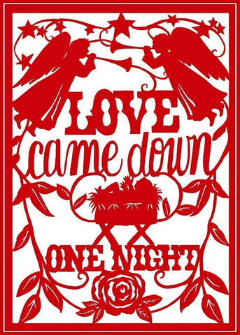 Love Came Down-red White Modern Wood Framed Art Print with Double Matting by Sowell, Sharyn