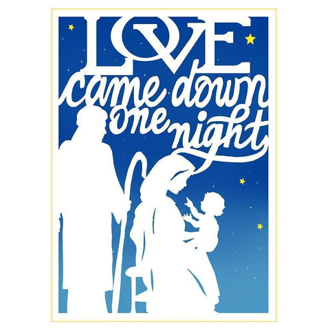 Love Came Down-blue White Modern Wood Framed Art Print by Sowell, Sharyn