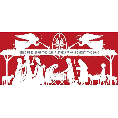 Nativity Unto Us is Born Black Modern Wood Framed Art Print with Double Matting by Sowell, Sharyn