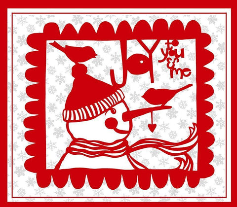 Joy to You and Me White Modern Wood Framed Art Print with Double Matting by Sowell, Sharyn