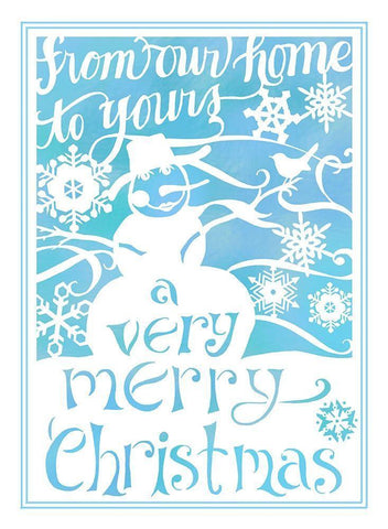 A Very Merry Christmas White Modern Wood Framed Art Print with Double Matting by Sowell, Sharyn