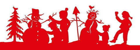 Winter Silhouette I White Modern Wood Framed Art Print with Double Matting by Sowell, Sharyn