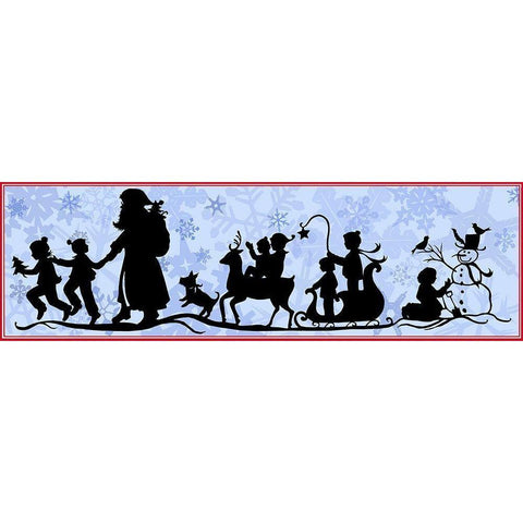 Christmas Parade Black Modern Wood Framed Art Print by Sowell, Sharyn