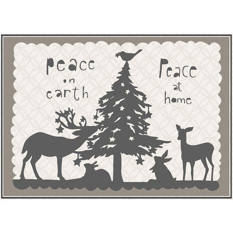 Peace on Earth and Home Black Modern Wood Framed Art Print with Double Matting by Sowell, Sharyn