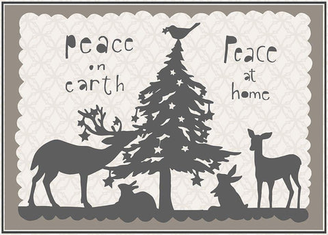Peace on Earth and Home Black Ornate Wood Framed Art Print with Double Matting by Sowell, Sharyn