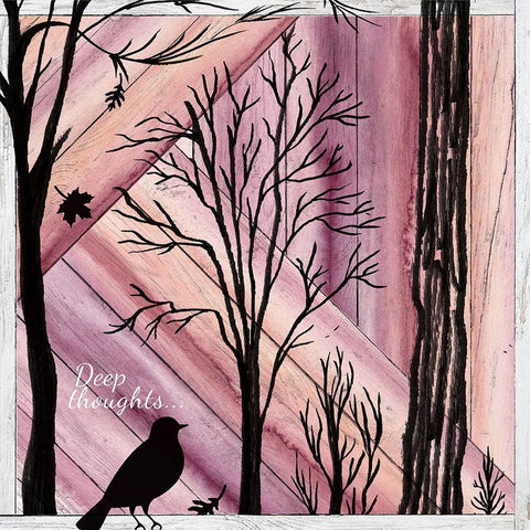 Framed  Wood Sentiment II-Deep Thoughts White Modern Wood Framed Art Print with Double Matting by Lee C