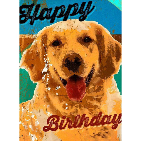 Pet  Sentiment V-Happy Birthday Black Modern Wood Framed Art Print with Double Matting by Duirwaigh