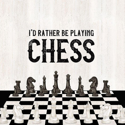 Rather  be Playing Chess VI-Rather Be Gold Ornate Wood Framed Art Print with Double Matting by Reed, Tara