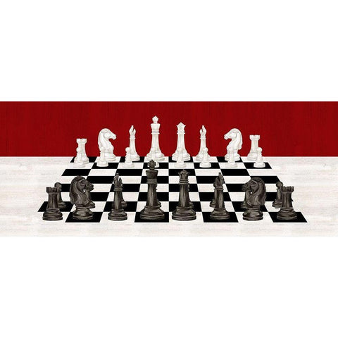 Rather  be Playing Chess board panel Black Modern Wood Framed Art Print with Double Matting by Reed, Tara