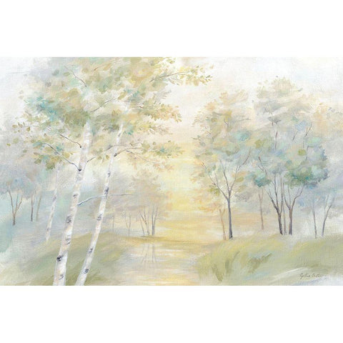 Sunny  Glow landscape White Modern Wood Framed Art Print by Coulter, Cynthia