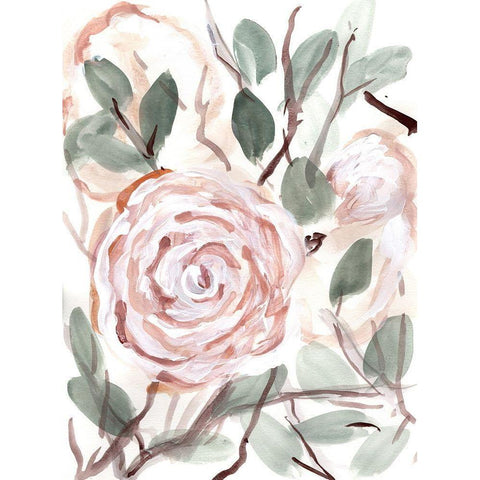 Farmhouse  Bush coral pink II Black Modern Wood Framed Art Print with Double Matting by Chapman, Marcy