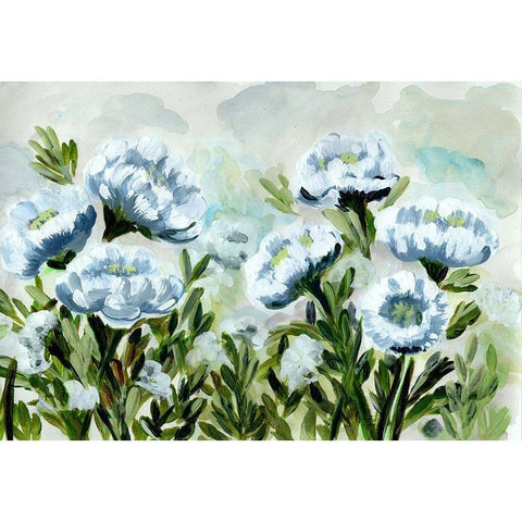Popping  for Blue Black Modern Wood Framed Art Print by Chapman, Marcy