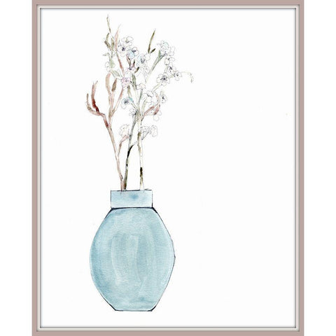 Simply  Blue Gold Ornate Wood Framed Art Print with Double Matting by Chapman, Marcy