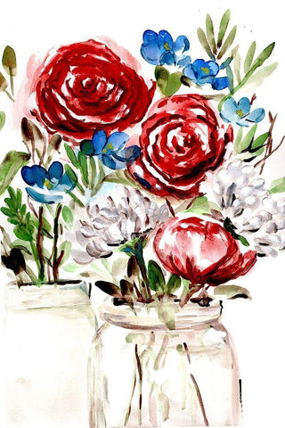 Proud  to be an American I Black Ornate Wood Framed Art Print with Double Matting by Chapman, Marcy