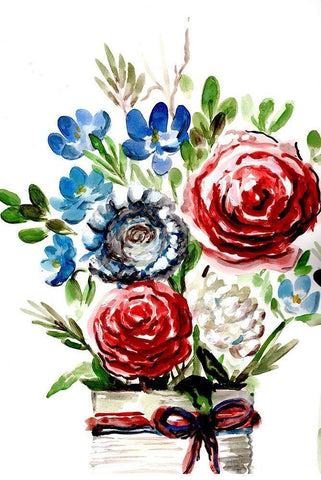 Proud  to be an American II White Modern Wood Framed Art Print with Double Matting by Chapman, Marcy