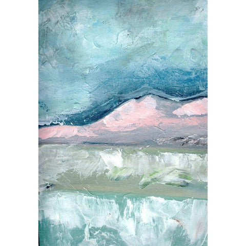 Blush  Pink Mountainscape I Gold Ornate Wood Framed Art Print with Double Matting by Chapman, Marcy