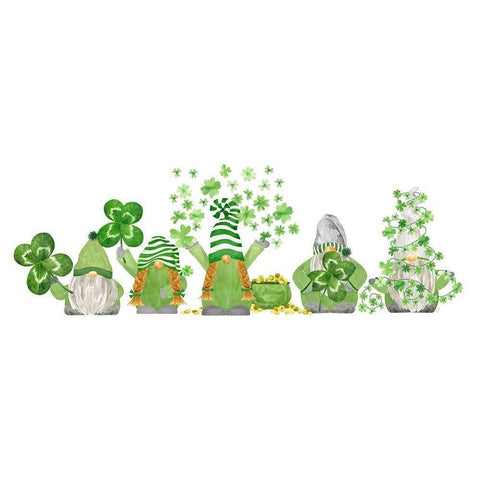 Luck of the Gnomes panel I White Modern Wood Framed Art Print by Reed, Tara