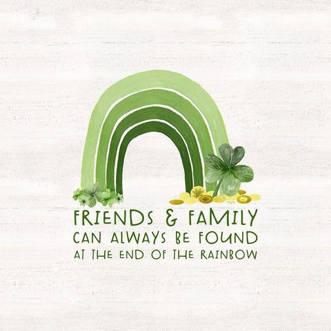 Shamrock Rainbows I-Friends and Family Gold Ornate Wood Framed Art Print with Double Matting by Reed, Tara