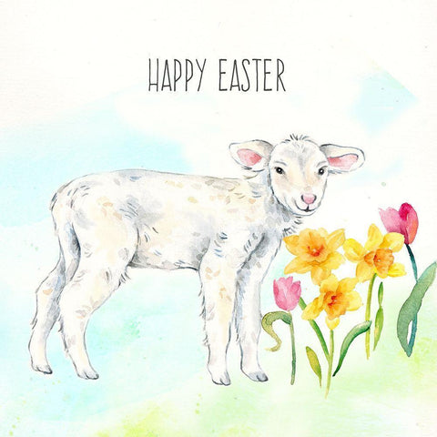 Hello Easter  IV-Happy Easter White Modern Wood Framed Art Print by Coulter, Cynthia