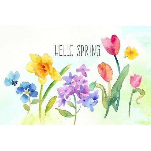 Hello  Spring landscape White Modern Wood Framed Art Print by Coulter, Cynthia