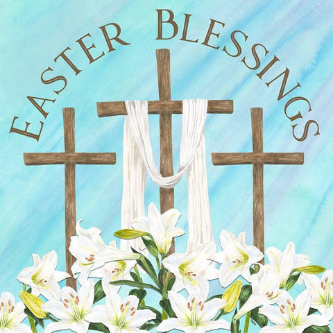 He is Risen III-Easter Blessings White Modern Wood Framed Art Print with Double Matting by Reed, Tara