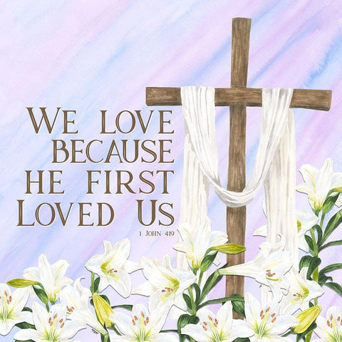 He is Risen V-We Love White Modern Wood Framed Art Print by Reed, Tara