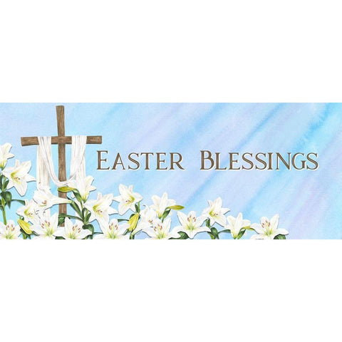 He  is Risen panel I-Easter Blessings Black Modern Wood Framed Art Print by Reed, Tara