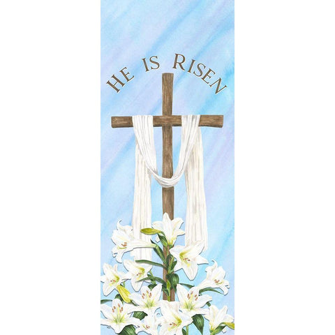 He  is Risen vertical II-Risen White Modern Wood Framed Art Print by Reed, Tara