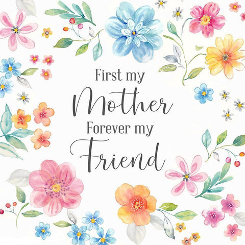 Mothers  Day Blooms-Forever Friend Black Modern Wood Framed Art Print with Double Matting by Coulter, Cynthia