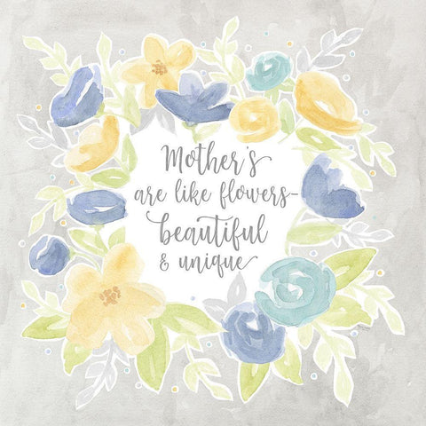 Mothers  Garden II-Like Flowers White Modern Wood Framed Art Print by Reed, Tara