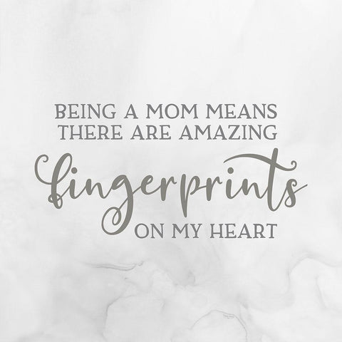 Mother  Sentiments III-Fingerprints Black Modern Wood Framed Art Print by Reed, Tara