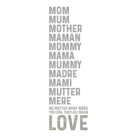 Mother  Sentiments vertical II-Any Word Black Modern Wood Framed Art Print with Double Matting by Reed, Tara
