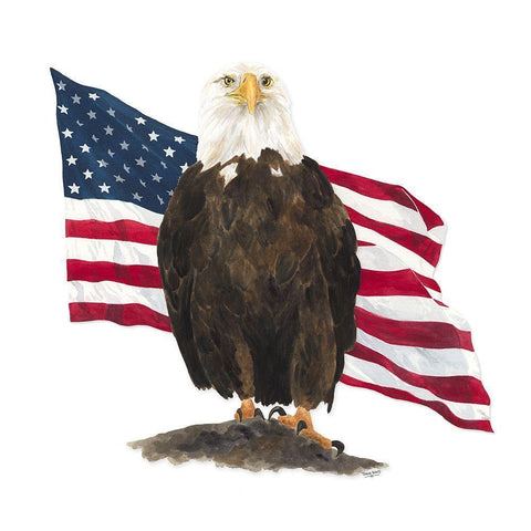 Let  Freedom Soar on white I Black Modern Wood Framed Art Print with Double Matting by Reed, Tara