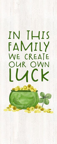 Shamrock  Rainbows vertical I-Create our Luck White Modern Wood Framed Art Print with Double Matting by Reed, Tara